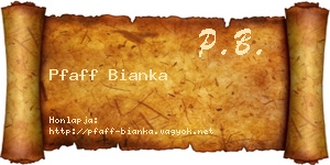 Pfaff Bianka névjegykártya